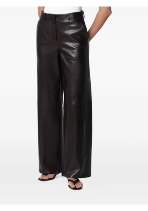 Nour Hammour Coda wide-leg leather trousers - Brown
