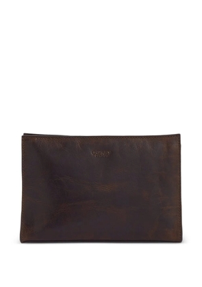 Osprey Carter logo-debossed leather wash bag - Brown