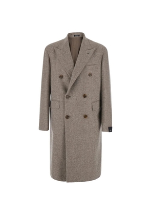 Tagliatore herringbone-pattern double-breasted coat - Neutrals