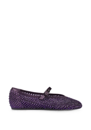 Le Silla Gilda crystal-embellished mesh ballet flats - Purple