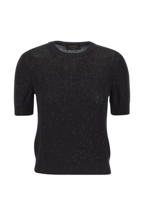 Gran Sasso short-sleeve sweater - Black