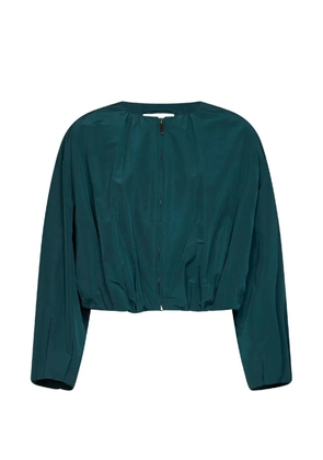 Weekend Max Mara gathered-hem zip-up jacket - Green