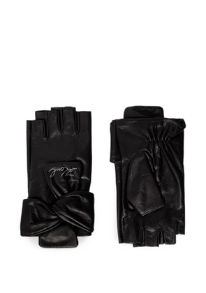 Karl Lagerfeld bow-detail fingerless gloves - Black