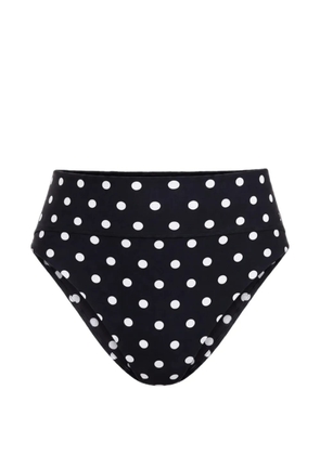 Nicholas Nerea high-waist bikini bottoms - black ivory polka dot