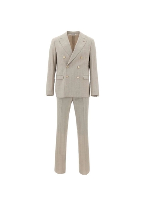 Manuel Ritz peal-lapel double-breasted suit - Neutrals