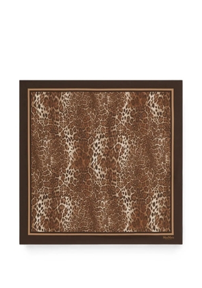 Max Mara leopard-print silk scarf - Brown