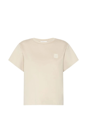 Max Mara Quagga logo-embroidered T-shirt - Neutrals