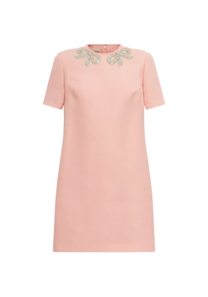 Valentino Garavani bow-embellished shift mini dress - Pink