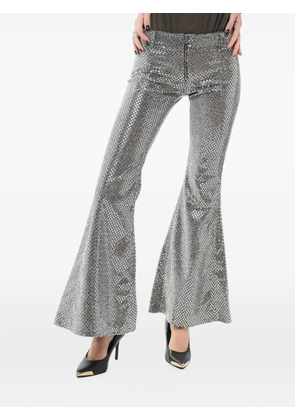 ERL sequin-embellished boot-cut trousers - Silver