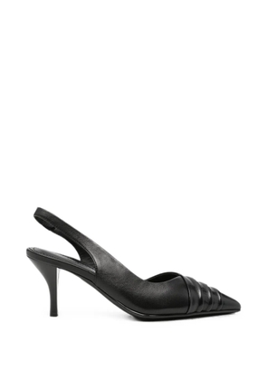 SERGIO MORETTI FIRENZE ruched pointed-toe slingback pumps - Black