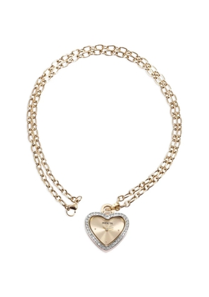 Invicta necklace heart-shaped crystal-embellished 28mm watch - Gold