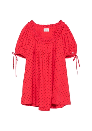 DAMSON MADDER Jemima ruffled cherry-print mini dress - Red