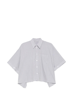 MM6 Maison Margiela striped asymmetric-hem shirt - White