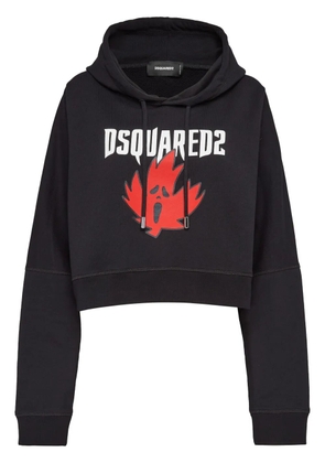 DSQUARED2 Maple Leaf cotton hoodie - Black
