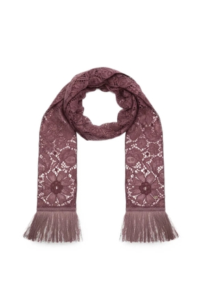 Valentino Garavani lace fringed scarf - Red