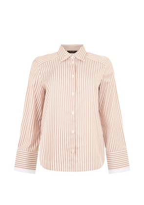 Moorer striped long-sleeve shirt - Orange