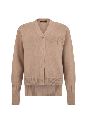 Moorer logo-embroidered cardigan - Neutrals