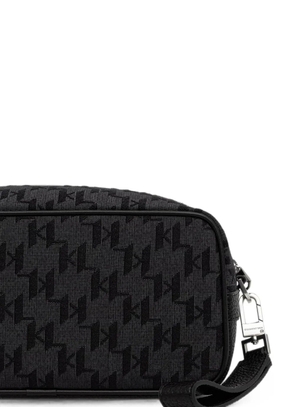 Karl Lagerfeld monogram-jacquard wash bag - Black