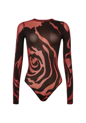Wolford Rose Shadow long-sleeved bodysuit - Red