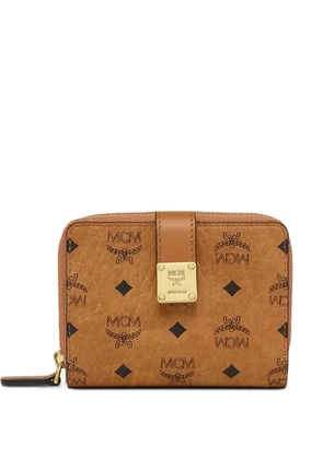 MCM Visetos-print logo-plaque wallet - Brown