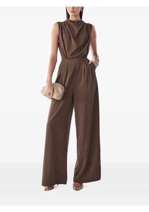 BWLDR Annie cowl-neck wide-leg jumpsuit - Brown
