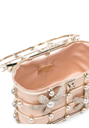 Rosantica Holli Delia crystal-embellished floral-motif tote bag - Gold