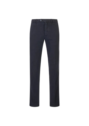 Kiton logo-patch button-fastening trousers - Blue