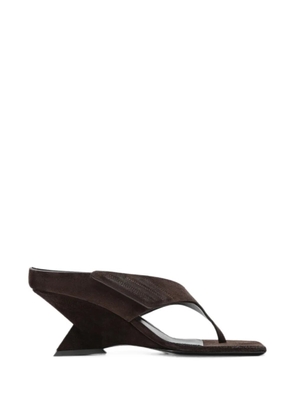 The Attico Cheope suede wedge sandals - Brown