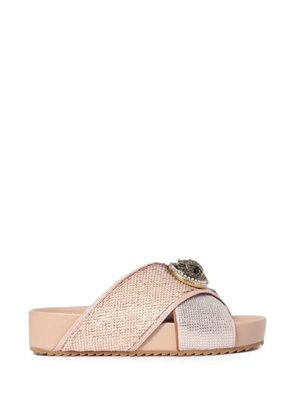 Kurt Geiger London sequin-embellished Eagle head sandals - Pink