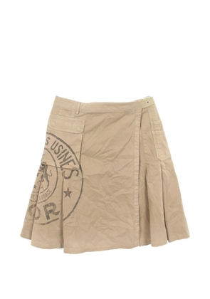 Christian Dior Pre-Owned 2010s pleated wrap mini skirt - Neutrals