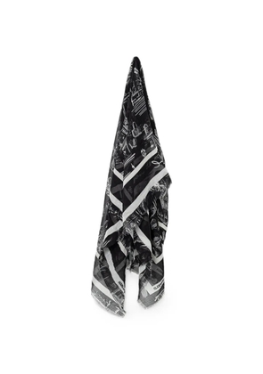 Karl Lagerfeld Maison de Karl frayed scarf - Black