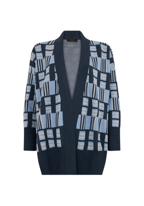 Moorer geometric-pattern cardigan - Blue