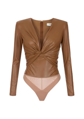 Elisabetta Franchi bodysuit with knot - Brown