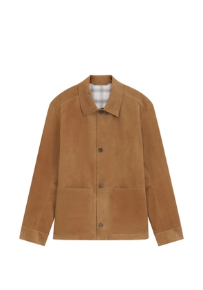 BOSS suede button-up leather jacket - Neutrals