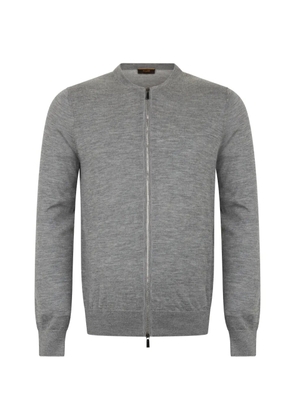 Moorer Casale zip-up fine-knit cardigan - Grey