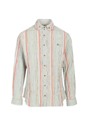 Vivienne Westwood Krall smocked striped shirt - Neutrals