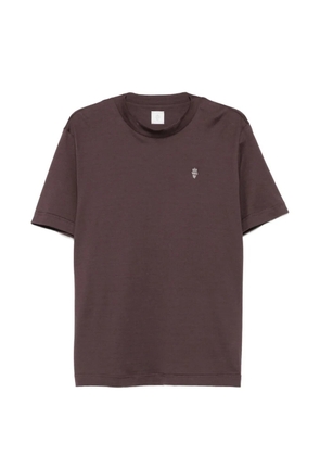 Eleventy logo-embroidery T-shirt - Brown