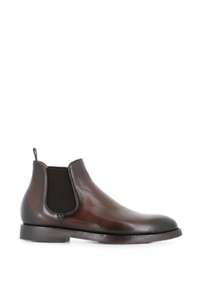 Officine Creative leather elasticated-panel ankle boots - Brown