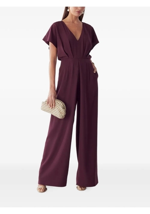 BWLDR Azeliah pleated V-neck jumpsuit - Purple