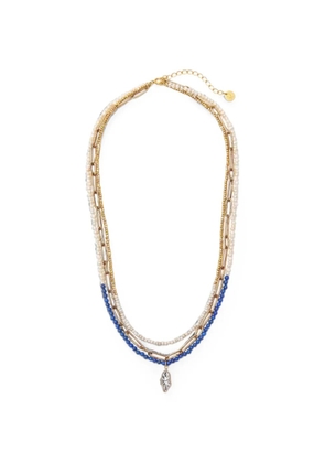 Undercover beaded clock-pendant necklace - Gold
