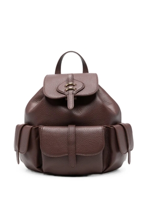 Coccinelle medium pebbled leather backpack - Purple