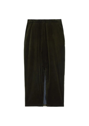 Jil Sander front-slit velvet midi skirt - Green