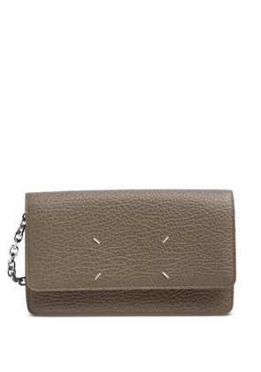 Maison Margiela four-stitch grained leather wallet - Grey