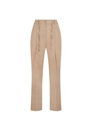 Moorer Antonia high-waisted drawstring trousers - Neutrals