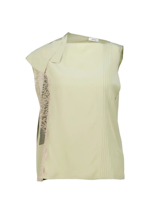 Ferragamo lace-panelled pintuck top - Green