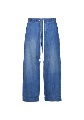 COMMAS drawcord-waist pintuck-pleat jeans - Blue