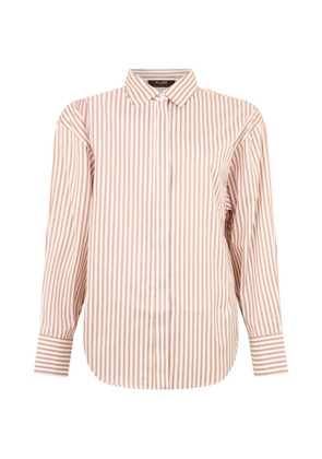 Moorer striped long-sleeve shirt - Orange