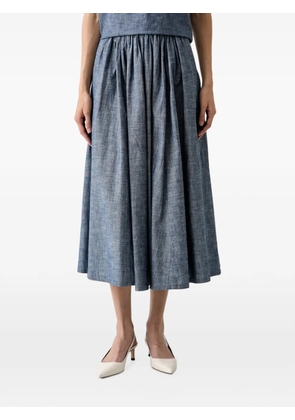 Benetton pleated-waistband midi full skirt - Blue
