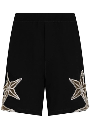 DSQUARED2 crystal-embellished cotton shorts - Black