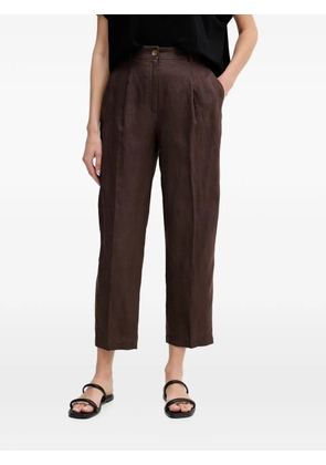 Benetton pleated straight-leg cropped trousers - Brown